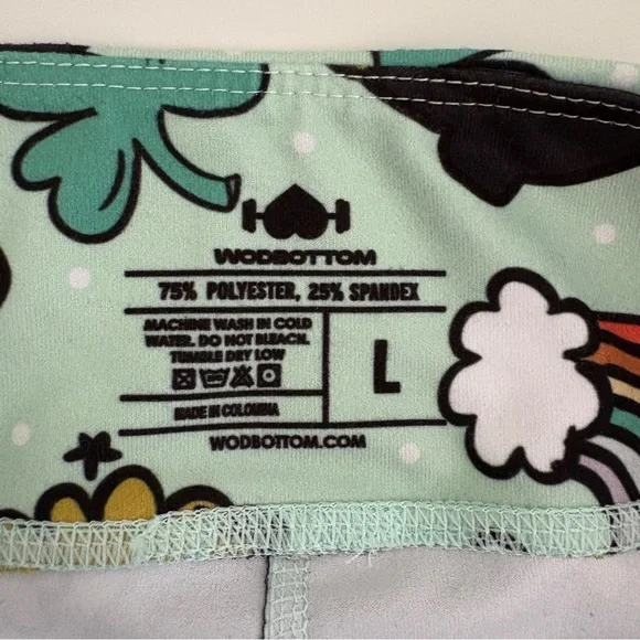 Wod Bottom | Women’s Shamrock Pot of Gold CrossFit Shorties Shorts 10” Size L - Picture 4 of 4